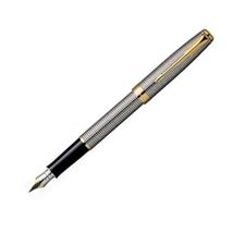 Picture of Parker Sonnet Sterling Silver Cisele Gold Trim Fountain Pen Fine Nib