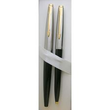 Picture of Parker 45 Chrome and Black with Flat Top Fountain and Ballpoint Pen Set