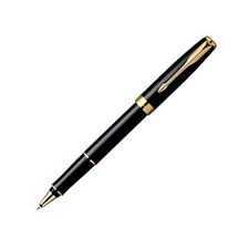 Picture of Parker Sonnet Laque Black Gold Trim Rollerball Pen