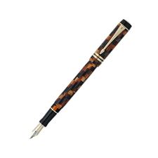 Picture of Parker Duofold Checks Amber Fountain Pen Medium Nib