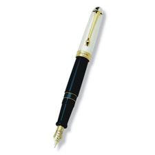 Picture of Aurora 88 Ottantotto Sterling Silver Cap and Black Barrel Large Fountain Pen