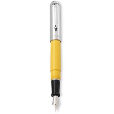 Picture of Aurora Talentum Chrome Cap Yellow Fountain Pen Broad Nib