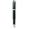 Picture of Aurora Talentum Classic Black with Chrome Trim Fountain Pen Broad Nib