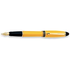 Picture of Aurora Ipsilon Resin Yellow Fountain Pen Italic Broad Nib