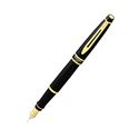 Picture of Waterman Expert II Black Lacquer Gold Trim Fountain Pen Medium Nib