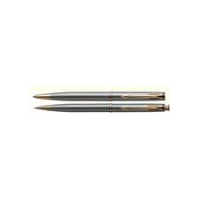 Picture of Parker Insignia Stainless Steel Gold Trim Pen and Pencil Set