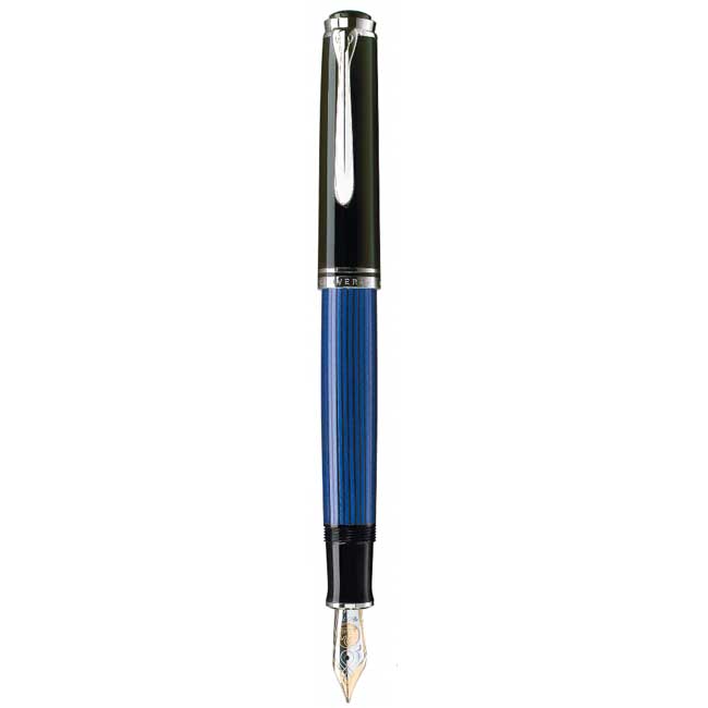 新発売 Pelikan Souveran 805 Black/Blue ST Broad Point Fountain Pen 93 筆記用具  FONDOBLAKA