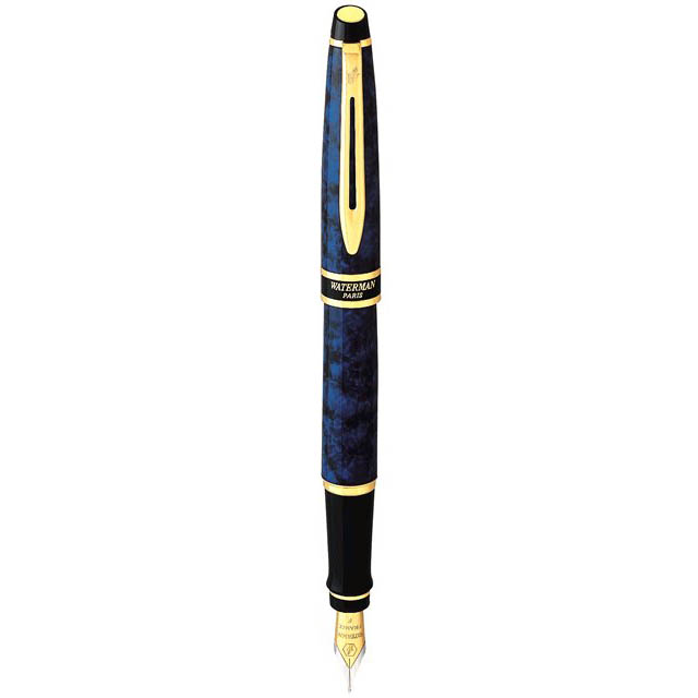 Waterman  Expert II Black & Gold Fountain Pen Fine Pt New In Box 