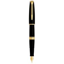 Picture of Waterman Charleston Black Gold Trim Fountain Pen Fine Nib