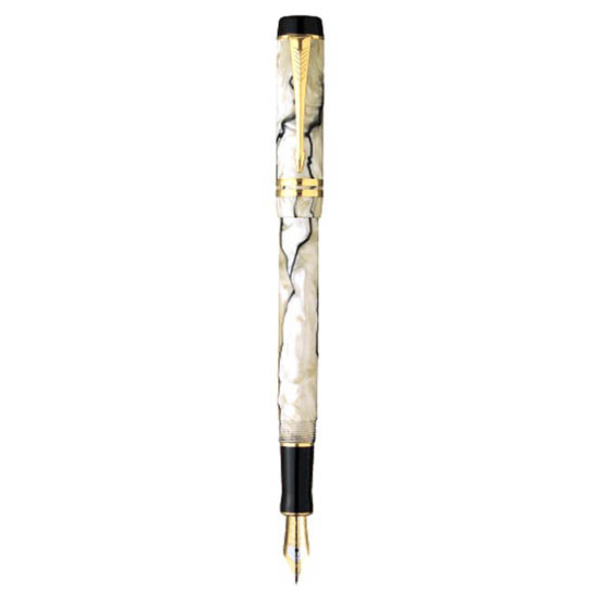 Parker Duofold Pearl and Black International Fountain Pen Fine Nib