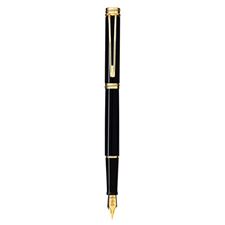 Picture of Waterman Harmonie Black Gold Trim Fountain Pen Medium Nib