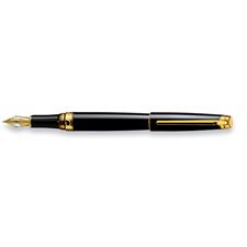 Picture of Caran dAche Leman Ebony Black Gold Fountain Pen Medium Nib