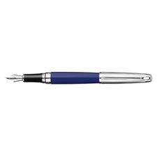 Picture of Caran dAche Leman Bicolor Blue Night Silver Plated Fountain Pen Medium Nib