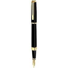 Picture of Waterman Exception Slim Black Gold Trim Fountain Pen Medium Nib