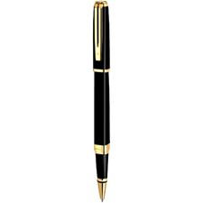 Picture of Waterman Exception Slim Black Gold Trim Rollerball Pen