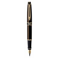 Picture of Waterman Expert Smart Brown Gold Trim Fountain Pen Fine Nib