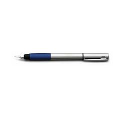 Picture of Lamy Accent Palladium Finish with Blue Grip Fountain Pen Broad Nib