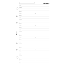 Picture of Filofax Personal Address Sheets