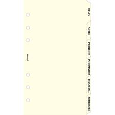 Picture of Filofax Personal Subject Index Tabs Six Subject