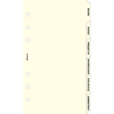 Picture of Filofax Personal Subject Index Tabs Six Subject