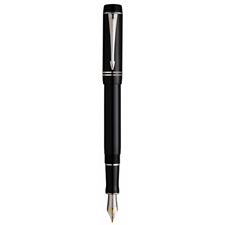 Picture of Parker Duofold Demi Black Platinum Trim Fountain Pen Medium Nib