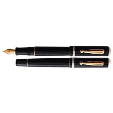 Picture of Delta Via Veneto Black with Gold Fountain Pen Fine Nib