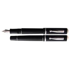 Picture of Delta Via Veneto Black with Silver Fountain Pen Broad Nib