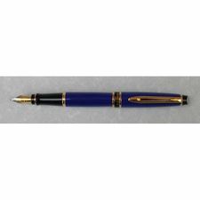 Picture of Waterman Expert Navy Blue Gold Trim Fountain Pen Medium Nib