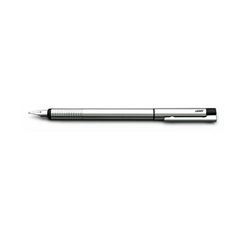 Picture of Lamy Logo Stainless Steel Black Trim Fountain Pen Fine Nib