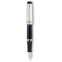 Picture of Aurora Riflessi Sterling Silver Cap with Black Barrel Fountain Pen Broad Nib