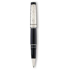 Picture of Aurora Riflessi Sterling Silver Cap with Black Barrel Rollerball Pen
