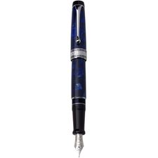 Picture of Aurora Optima Auroloide  Blue with Chrome Trim Fountain Pen Broad Nib