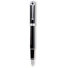 Picture of Aurora Talentum Finesse Black with Chrome Trim Fountain Pen Extra Fine Nib