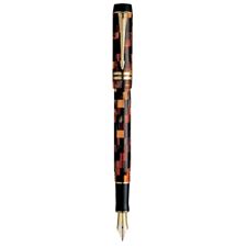 Picture of Parker Duofold Checks Amber Fountain Pen Fine Nib