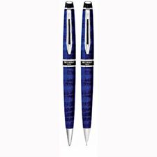 Picture of Waterman Expert II Dune Blue Chrome Trim Ballpoint Pen and Pencil Set
