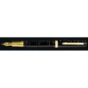 Picture of Omas Bologna Celluloid Black with Gold Fountain Pen Medium Nib