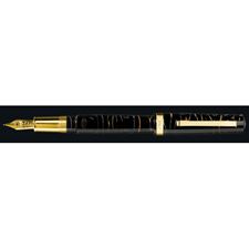 Picture of Omas Bologna Celluloid Black with Gold Fountain Pen Medium Nib