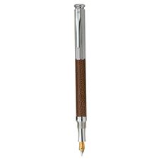 Picture of Laban Real Leather Sterling Silver ST-920-1RL Dark Brown Fountain Pen Medium Nib