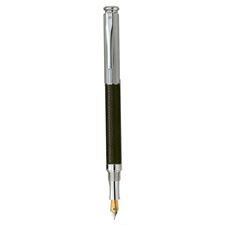 Picture of Laban Real Leather Sterling Silver ST-920-1RL Black Fountain Pen Medium Nib