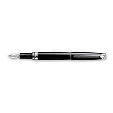 Picture of Caran dAche Leman Ebony Black Rhodium Fountain Pen Fine Nib