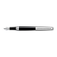 Picture of Caran dAche Leman Bicolor Black Silver Plated Fountain Pen Fine Nib