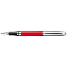 Picture of Caran dAche Leman Bicolor Red Silver Plated Fountain Pen Medium Nib