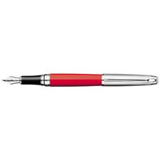 Picture of Caran dAche Leman Bicolor Red Silver Plated Fountain Pen Broad Nib