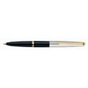 Picture of Parker 45 Stainless Steel and Black Gold Trim with Flat Top Fountain Pen Broad Nib