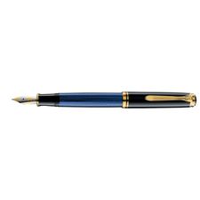 Picture of Pelikan Souveran 800 Black And Blue Fountain Pen Extra Fine Nib