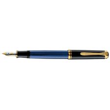 Picture of Pelikan Souveran 400 Black And Blue Fountain Pen Extra Fine Nib