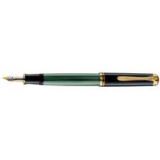 Picture of Pelikan Souveran 400 Black And Green Fountain Pen Broad Nib