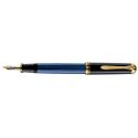 Picture of Pelikan Souveran 400 Black And Blue Fountain Pen Broad Nib