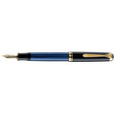 Picture of Pelikan Souveran 600 Black And Blue Fountain Pen Medium Nib