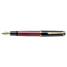 Picture of Pelikan Souveran 600 Black And Red Fountain Pen Fine Nib